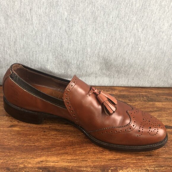 Allen Edmonds Canfield Leather Brown Semi Brogue Oxford Dress Shoes‎ Size 10 B - Picture 9 of 11